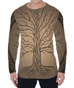 Ancient Yggdrasil Tree Print Men's Long Sleeve T-Shirt