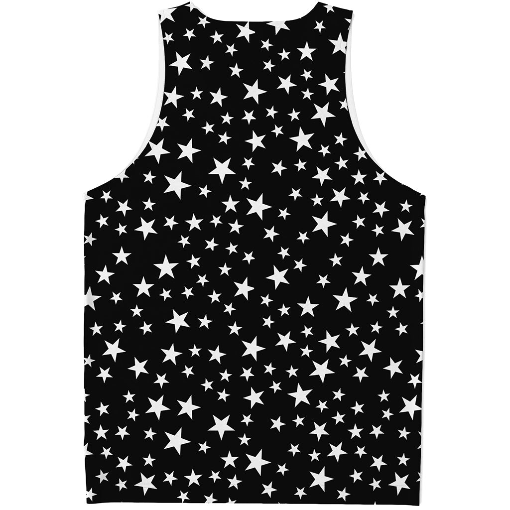 Black And White Star Pattern Print Men's Tank Top Black And White Star Pattern Print Men's Tank Top
