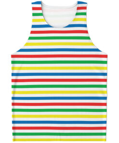 Colorful Striped Pattern Print Men's Tank Top