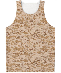Desert Digital Camo Pattern Print Men's Tank Top