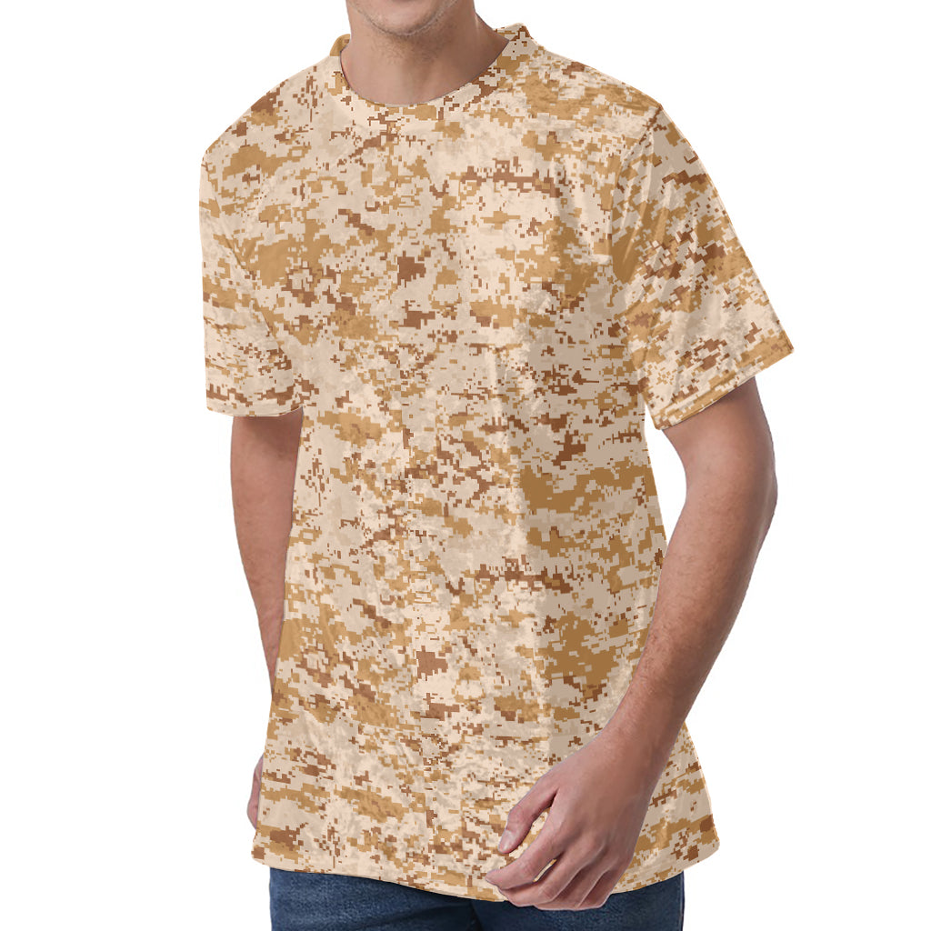 Desert Digital Camo Pattern Print Men's Velvet T-Shirt Desert Digital Camo Pattern Print Men's Velvet T-Shirt