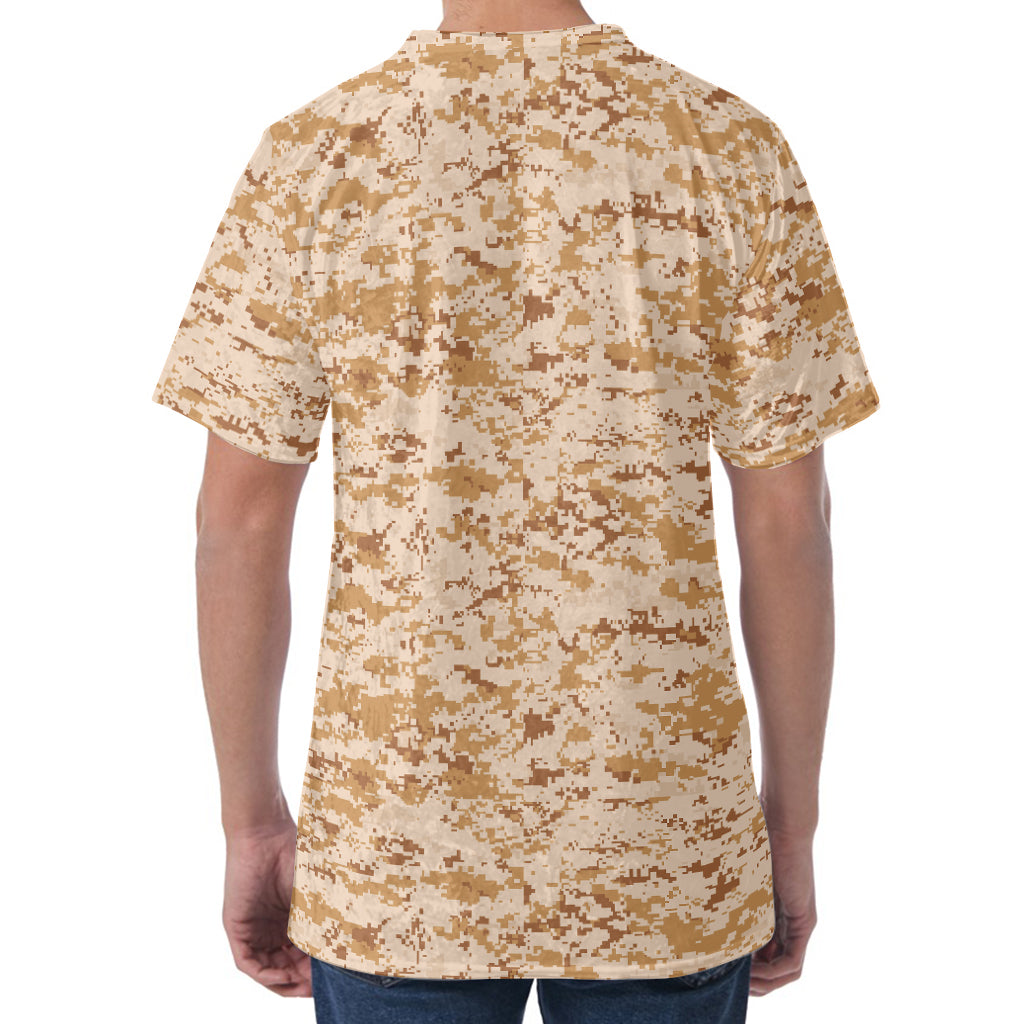 Desert Digital Camo Pattern Print Men's Velvet T-Shirt Desert Digital Camo Pattern Print Men's Velvet T-Shirt