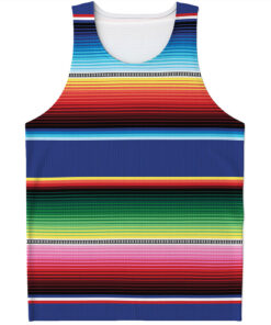 Ethnic Mexican Serape Pattern Print Men's Tank Top