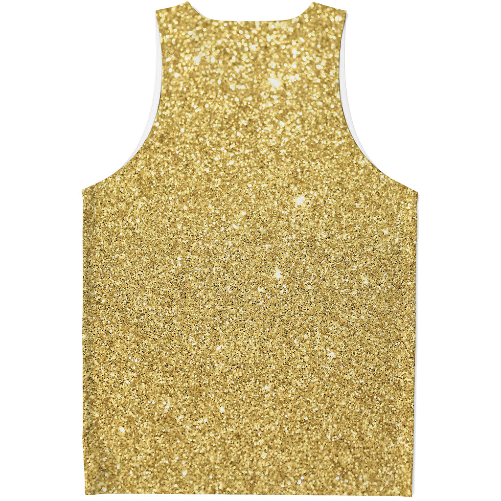 Gold (NOT Real) Glitter Print Men's Tank Top Gold (NOT Real) Glitter Print Men's Tank Top