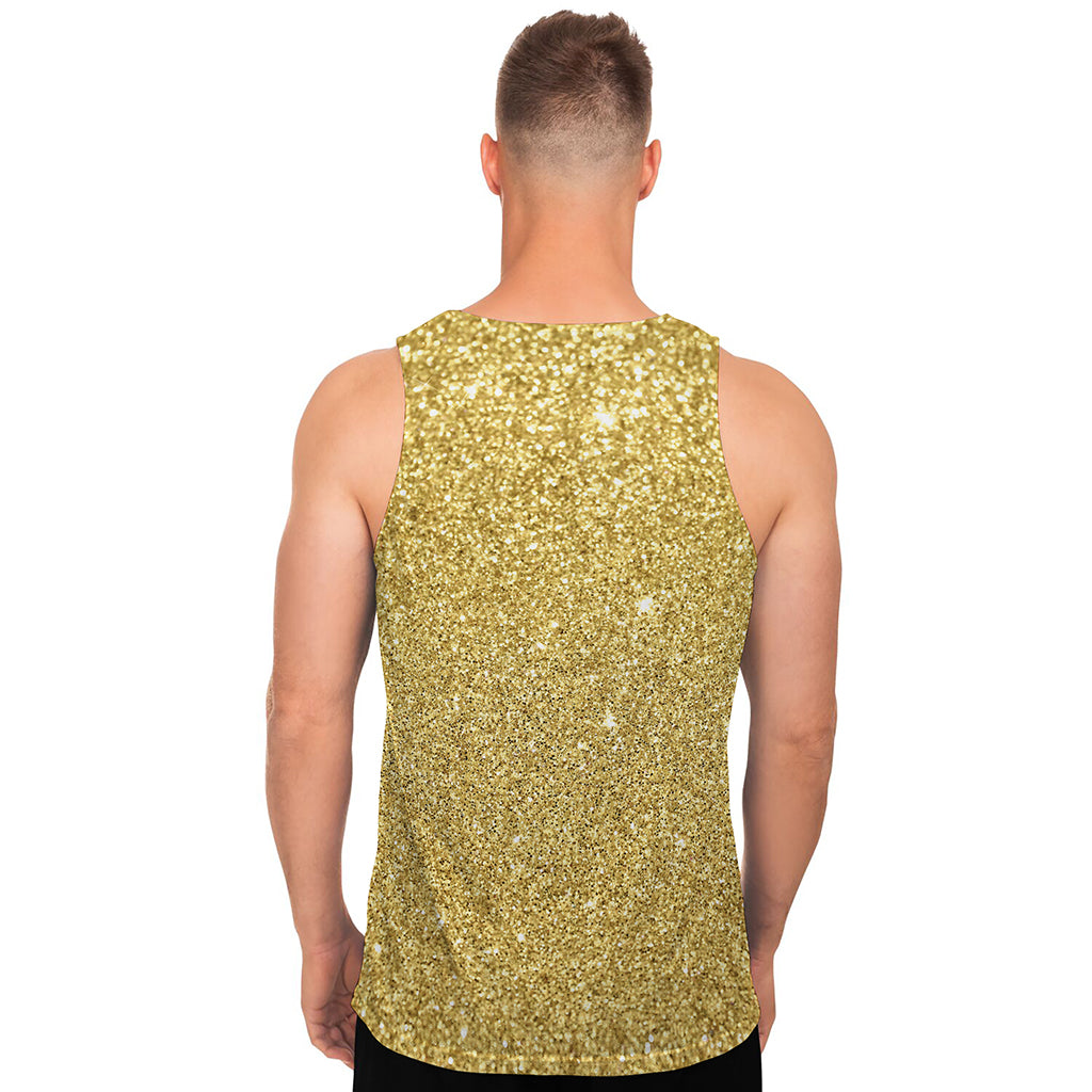 Gold (NOT Real) Glitter Print Men's Tank Top Gold (NOT Real) Glitter Print Men's Tank Top