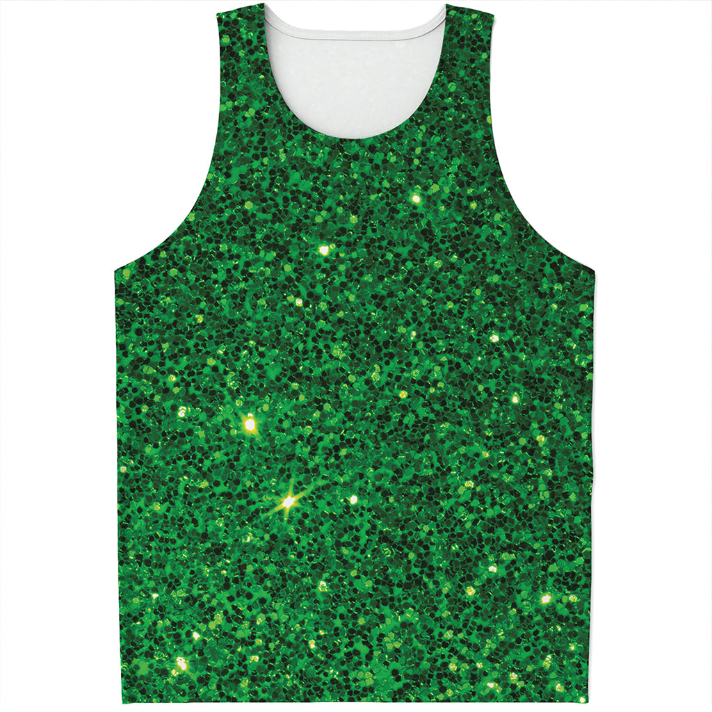 Green (NOT Real) Glitter Print Men's Tank Top Green (NOT Real) Glitter Print Men's Tank Top
