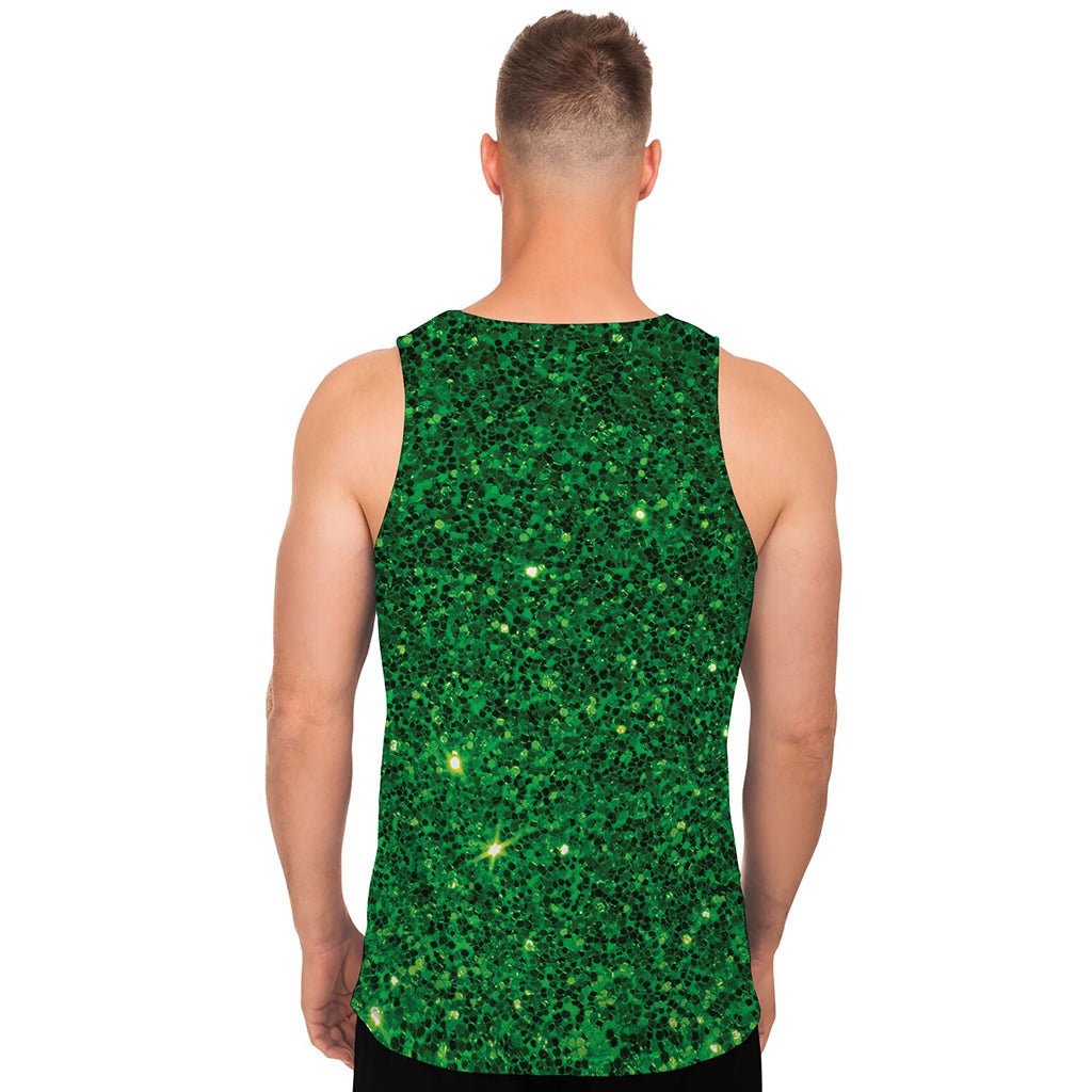 Green (NOT Real) Glitter Print Men's Tank Top Green (NOT Real) Glitter Print Men's Tank Top