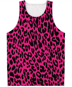Hot Pink Leopard Print Men's Tank Top