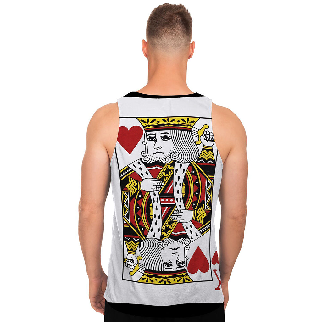 King Of Hearts Playing Card Print Men's Tank Top King Of Hearts Playing Card Print Men's Tank Top