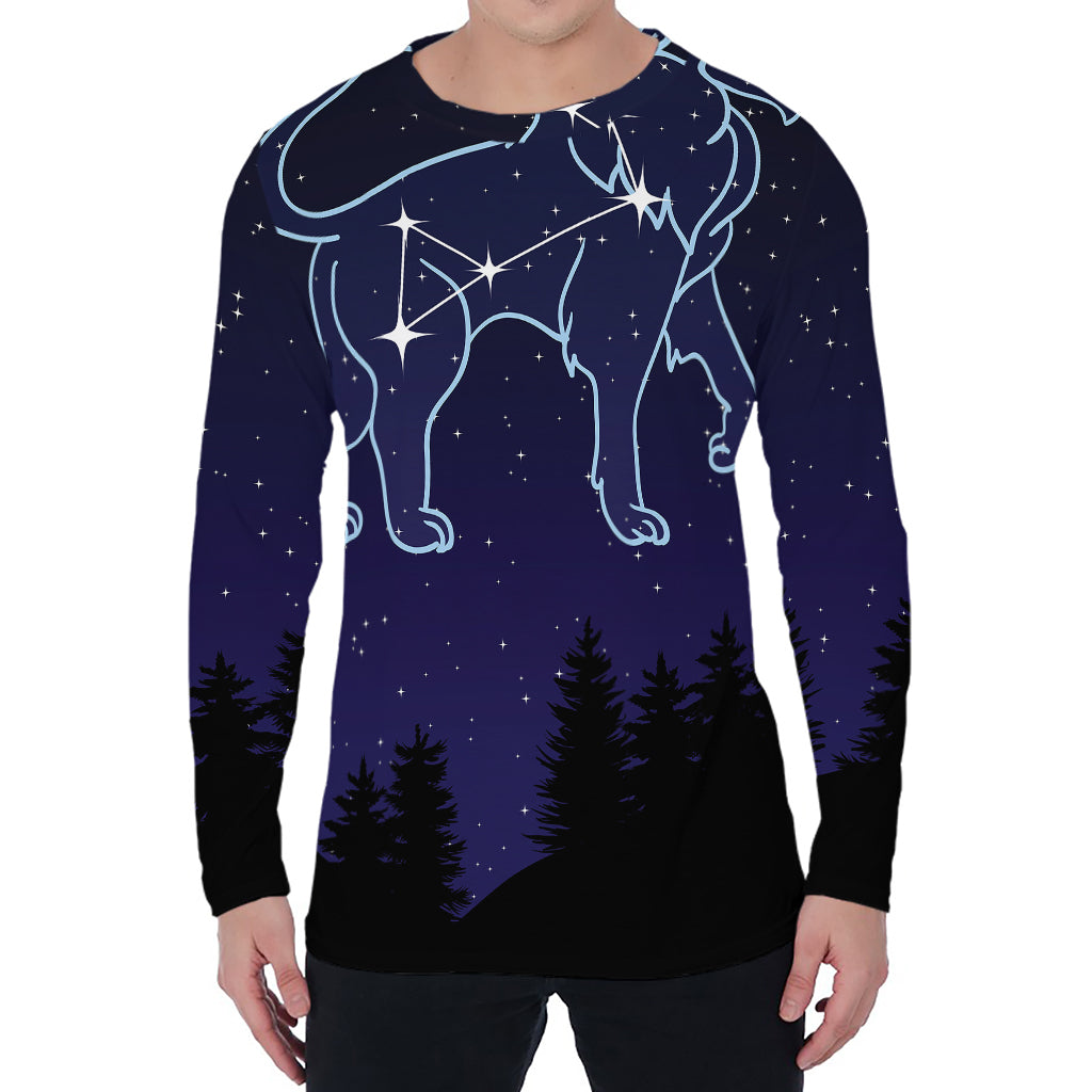 Leo Constellation Print Men's Long Sleeve T-Shirt Leo Constellation Print Men's Long Sleeve T-Shirt