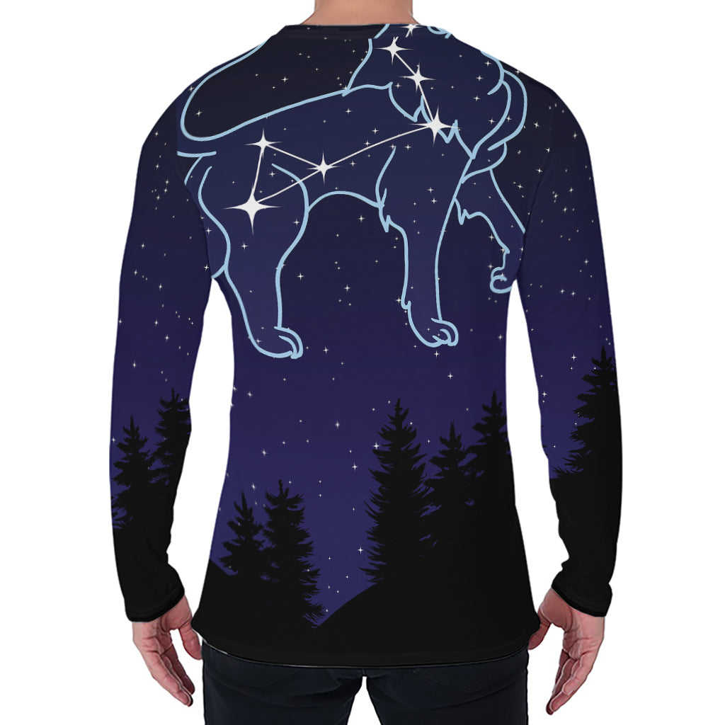 Leo Constellation Print Men's Long Sleeve T-Shirt Leo Constellation Print Men's Long Sleeve T-Shirt