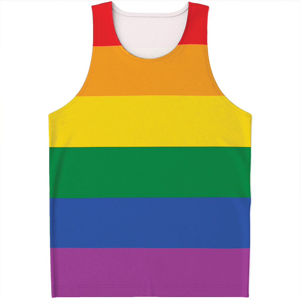 LGBT Pride Rainbow Flag Print Men's Tank Top LGBT Pride Rainbow Flag Print Men's Tank Top