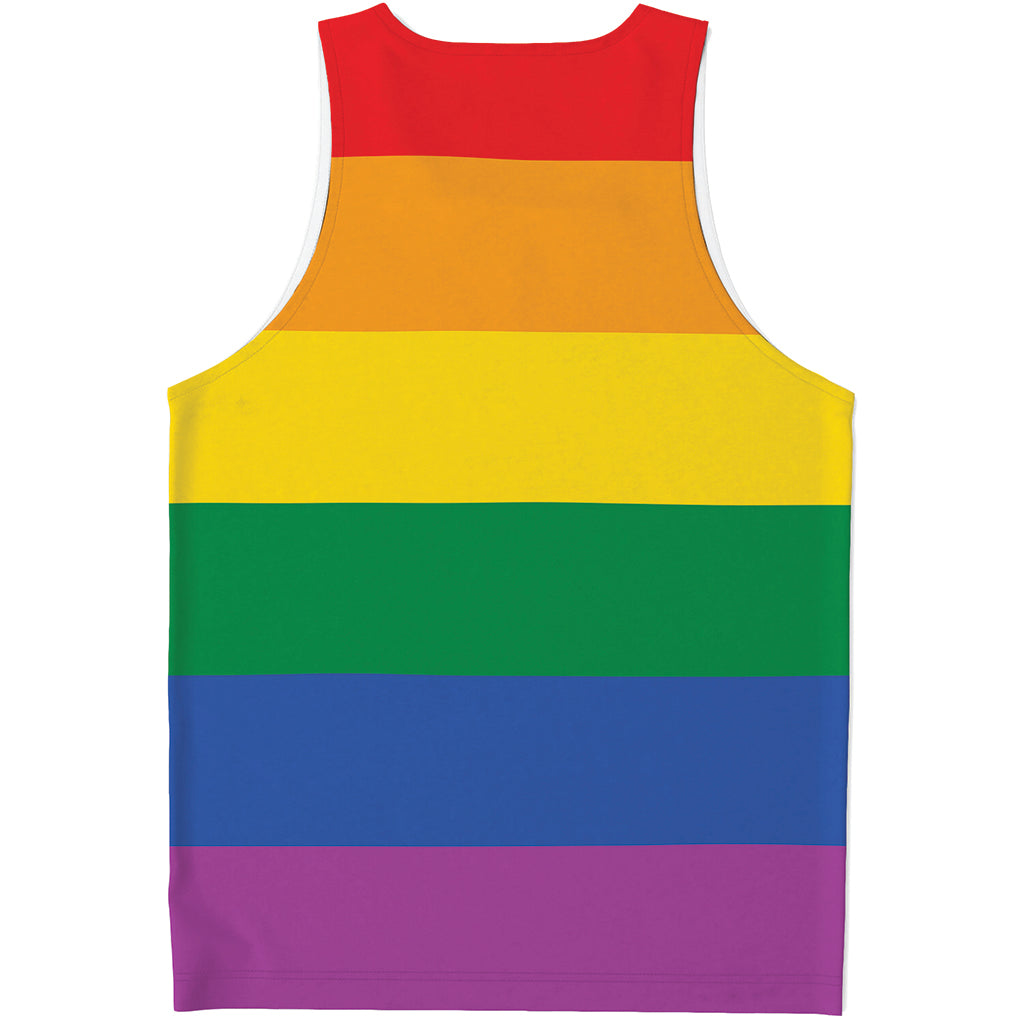 LGBT Pride Rainbow Flag Print Men's Tank Top LGBT Pride Rainbow Flag Print Men's Tank Top