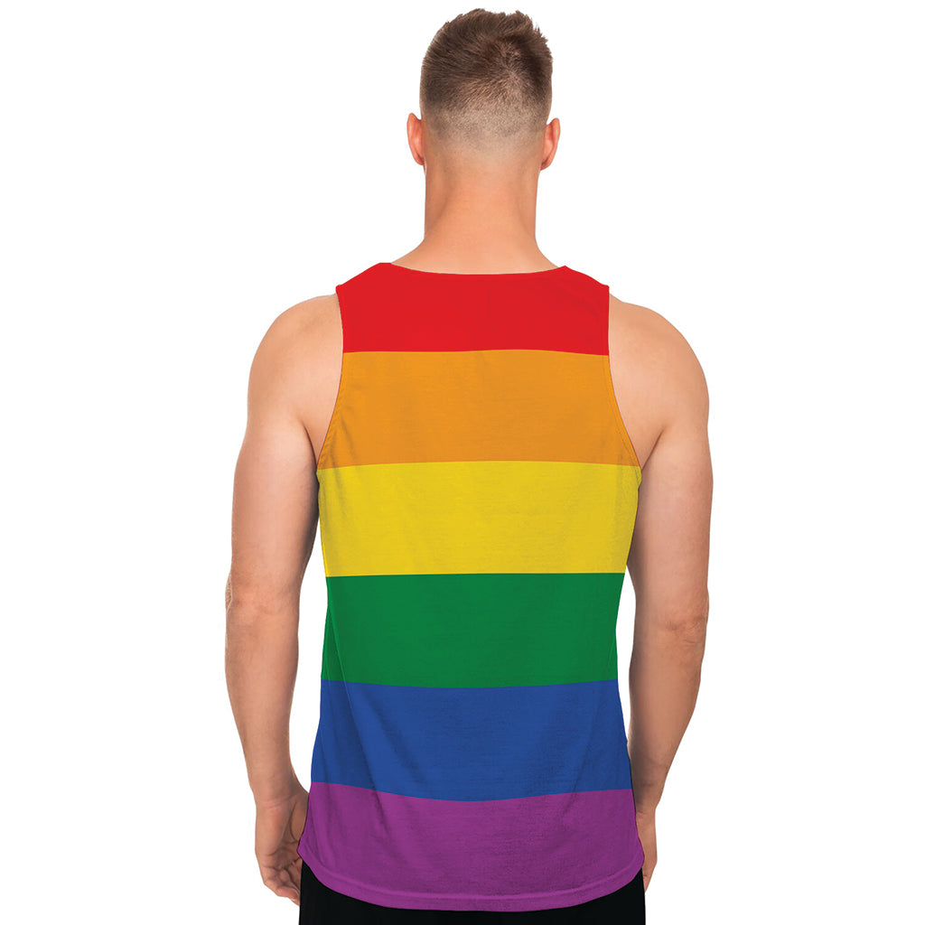 LGBT Pride Rainbow Flag Print Men's Tank Top LGBT Pride Rainbow Flag Print Men's Tank Top