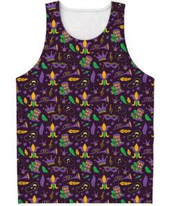 Mardi Gras Party Pattern Print Men's Tank Top