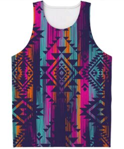 Native Tribal Aztec Pattern Print Men's Tank Top
