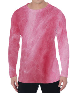 Pink Cotton Candy Print Men's Long Sleeve T-Shirt