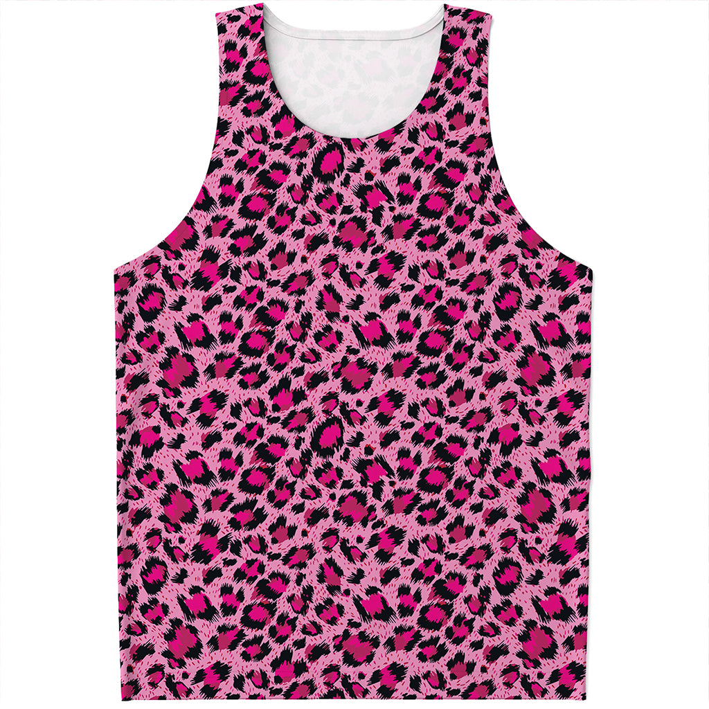 Pink Leopard Print Men's Tank Top Pink Leopard Print Men's Tank Top