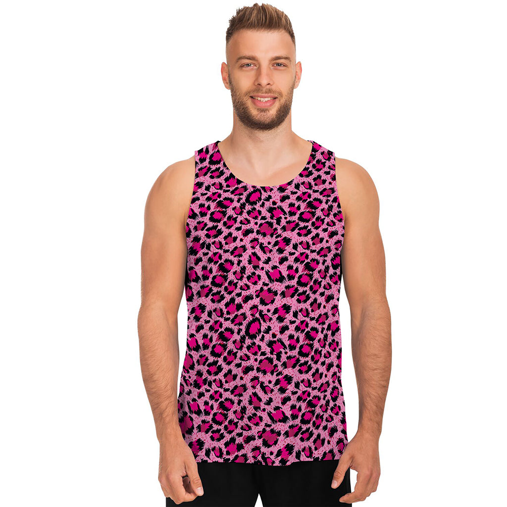 Pink Leopard Print Men's Tank Top Pink Leopard Print Men's Tank Top
