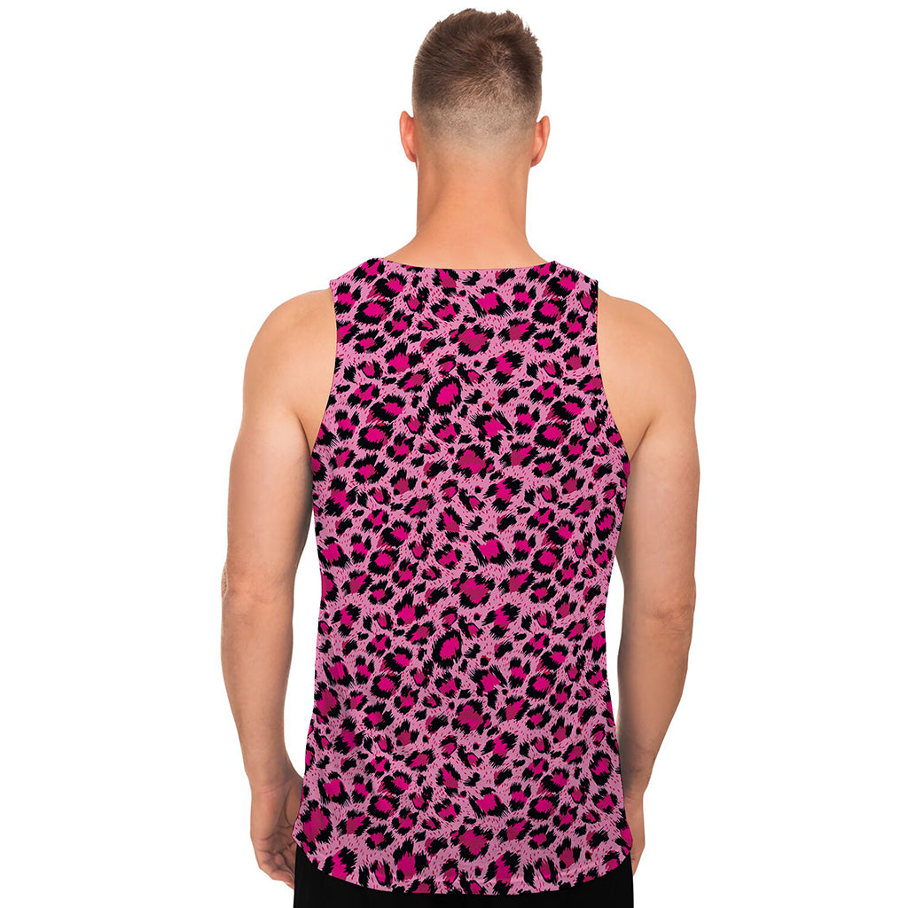 Pink Leopard Print Men's Tank Top Pink Leopard Print Men's Tank Top