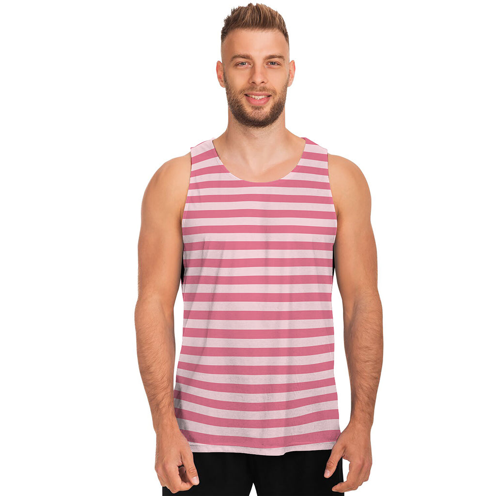 Pink Striped Pattern Print Men's Tank Top Pink Striped Pattern Print Men's Tank Top
