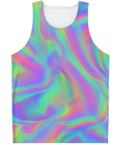 Psychedelic Holographic Trippy Print Men's Tank Top
