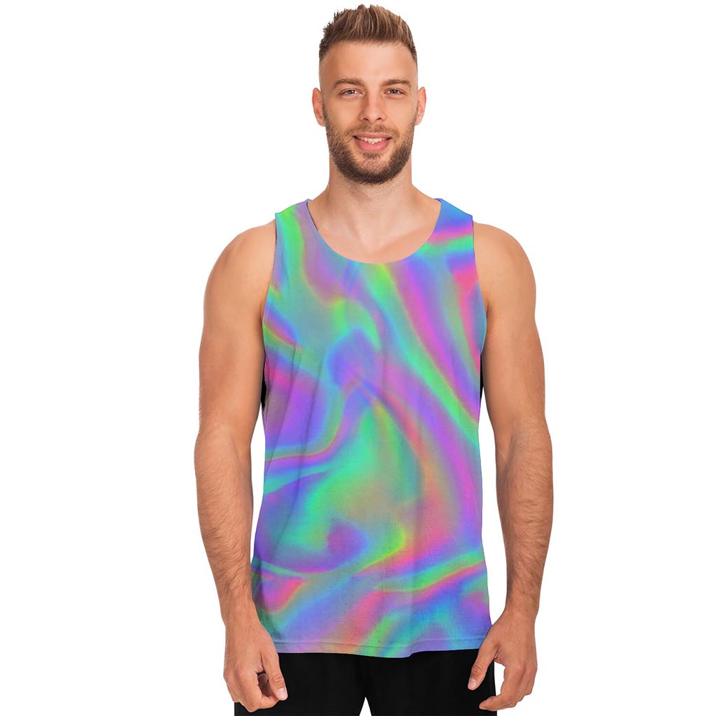 Psychedelic Holographic Trippy Print Men's Tank Top Psychedelic Holographic Trippy Print Men's Tank Top