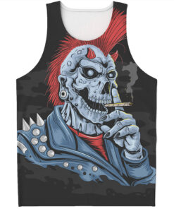 Punk Mohawk Devil Print Men's Tank Top