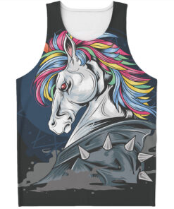 Punk Unicorn Print Men's Tank Top