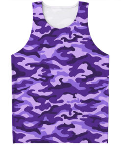 Purple Camouflage Print Men's Tank Top