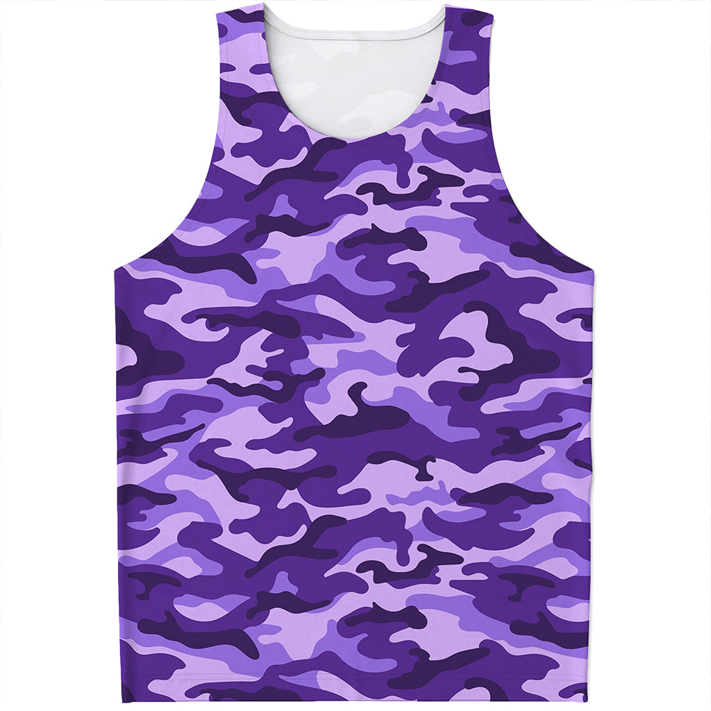 Purple Camouflage Print Men's Tank Top Purple Camouflage Print Men's Tank Top