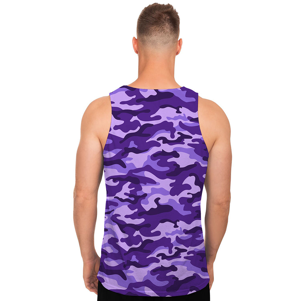 Purple Camouflage Print Men's Tank Top Purple Camouflage Print Men's Tank Top