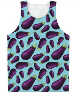 Purple Eggplant Pattern Print Men's Tank Top