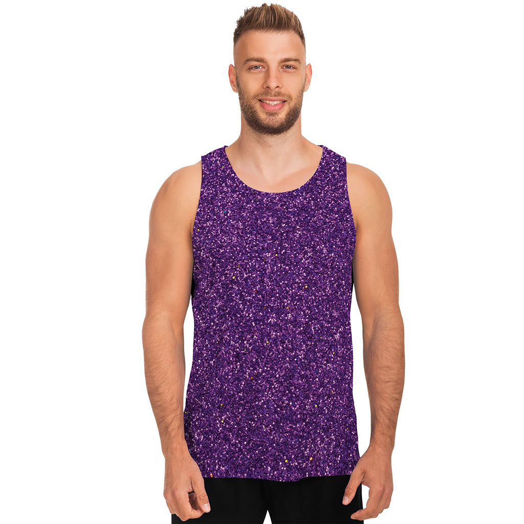 Purple (NOT Real) Glitter Print Men's Tank Top Purple (NOT Real) Glitter Print Men's Tank Top