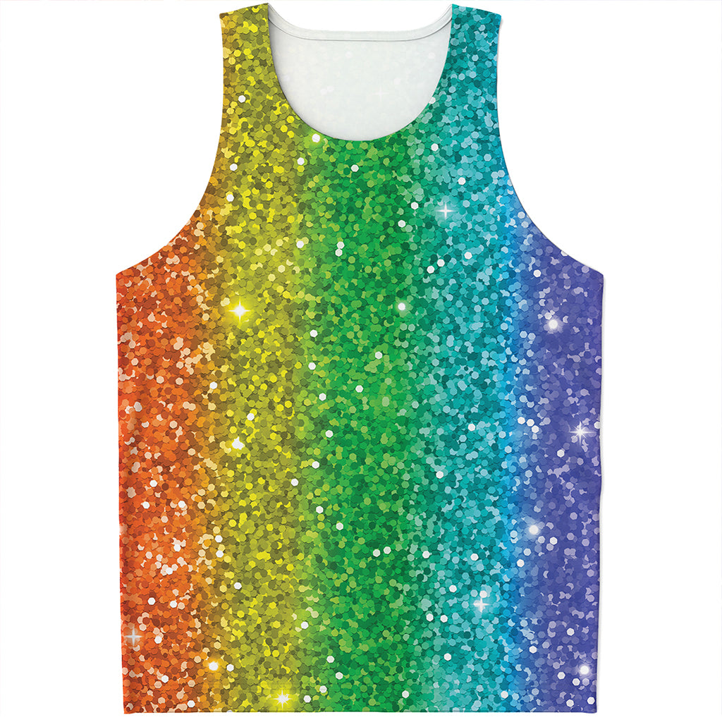Rainbow (NOT Real) Glitter Print Men's Tank Top Rainbow (NOT Real) Glitter Print Men's Tank Top