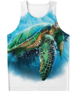 Sea Turtle Painting Print Men's Tank Top