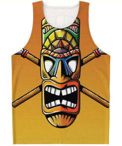 Tiki Totem Print Men's Tank Top