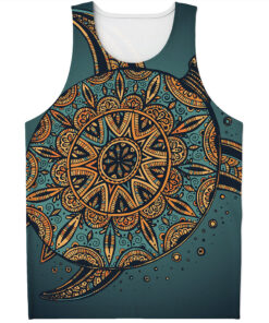 Tribal Sea Turtle Print Men's Tank Top