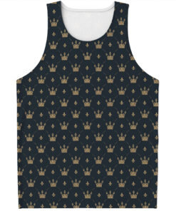Vintage Crown Pattern Print Men's Tank Top