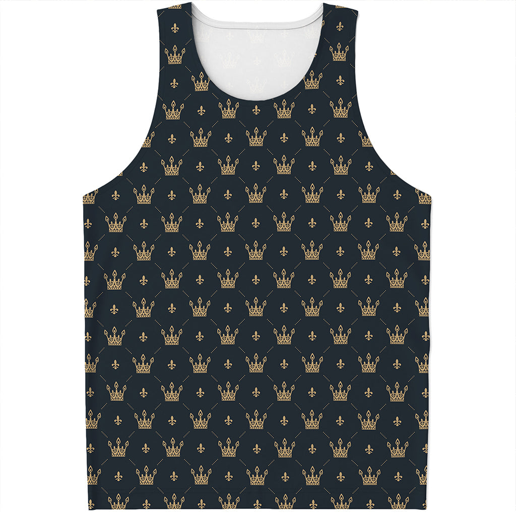 Vintage Crown Pattern Print Men's Tank Top Vintage Crown Pattern Print Men's Tank Top