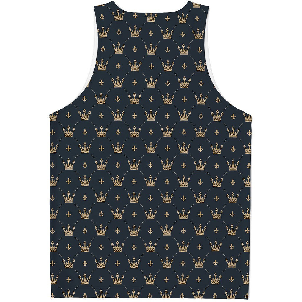 Vintage Crown Pattern Print Men's Tank Top Vintage Crown Pattern Print Men's Tank Top