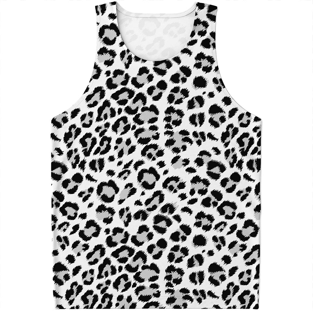 White Leopard Print Men's Tank Top White Leopard Print Men's Tank Top