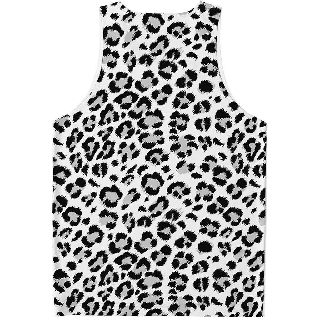 White Leopard Print Men's Tank Top White Leopard Print Men's Tank Top