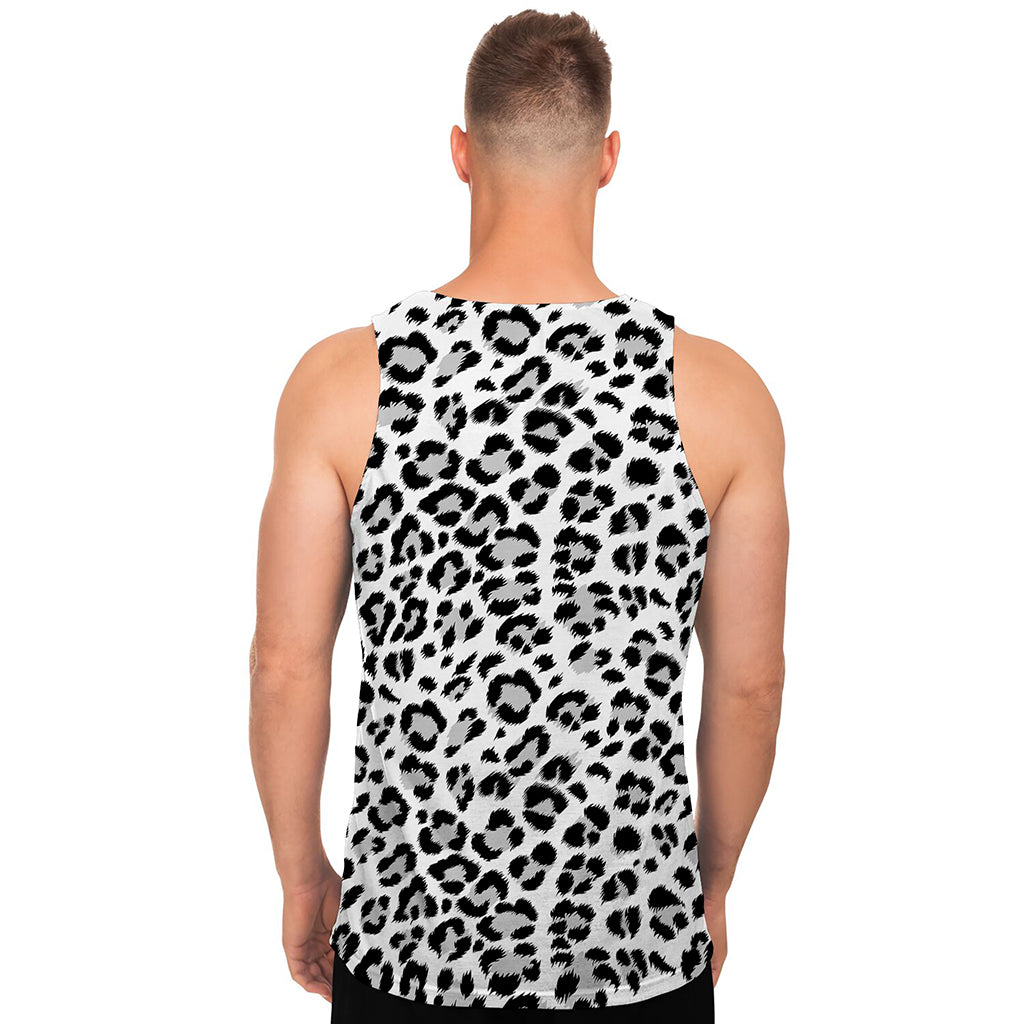 White Leopard Print Men's Tank Top White Leopard Print Men's Tank Top
