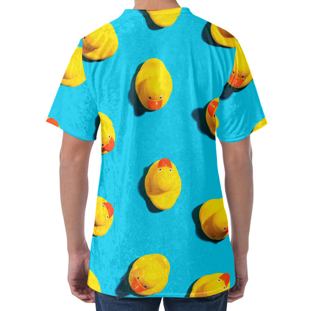 Yellow Rubber Ducks Print Men's Velvet T-Shirt Yellow Rubber Ducks Print Men's Velvet T-Shirt
