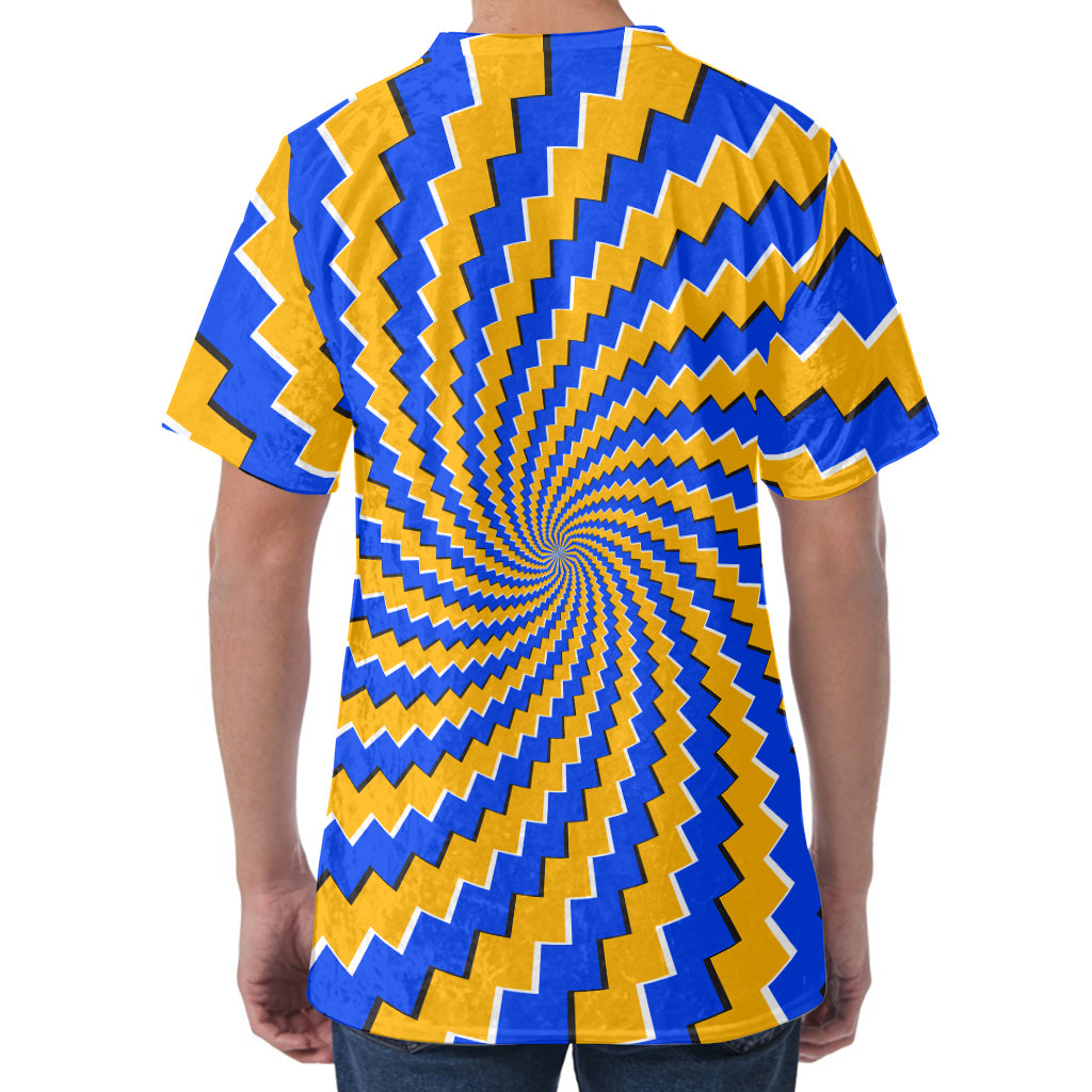 Yellow Spiral Moving Optical Illusion Men's Velvet T-Shirt Yellow Spiral Moving Optical Illusion Men's Velvet T-Shirt