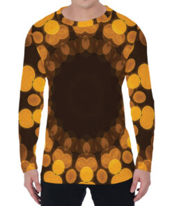 Yellow Spot Kaleidoscope Print Men's Long Sleeve T-Shirt