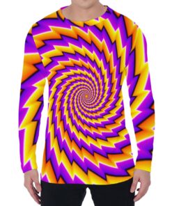 Yellow Twisted Moving Optical Illusion Men's Long Sleeve T-Shirt