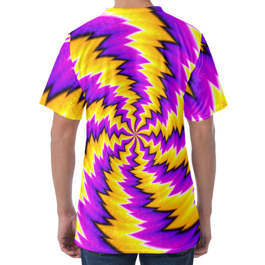 Yellow Vortex Moving Optical Illusion Men's Velvet T-Shirt Yellow Vortex Moving Optical Illusion Men's Velvet T-Shirt