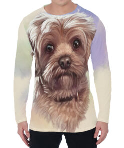 Yorkshire Terrier Portrait Print Men's Long Sleeve T-Shirt
